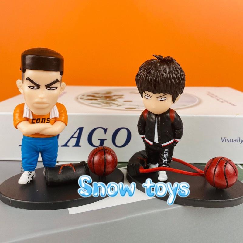 Mô hình Slam Dunk - Set Mô hình bóng rổ Hanamichi Rukawa Takenori Ryota Mitsui Akagi - Team bóng rổ trường Shohoku - 8cm