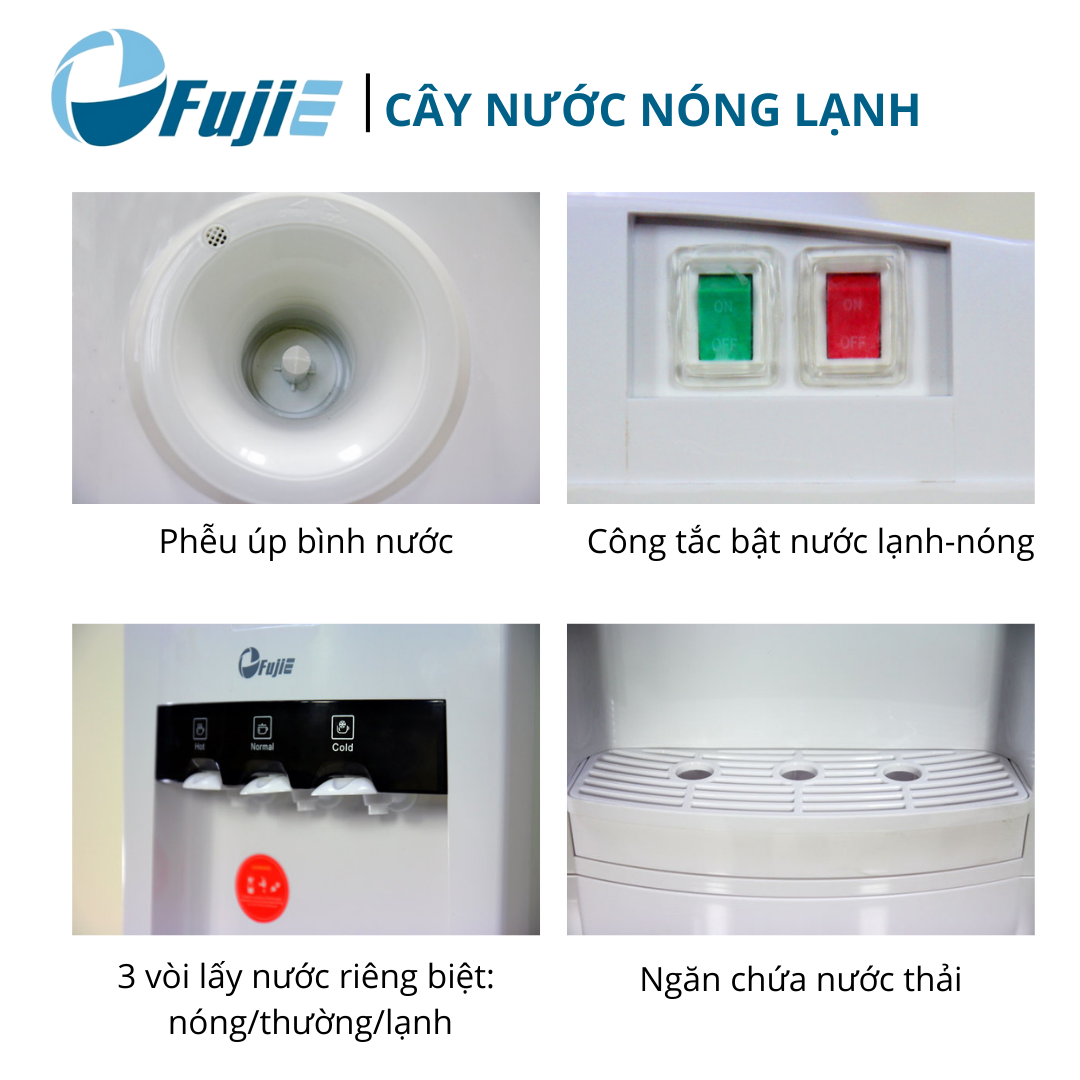 Cây nước nóng lạnh FujiE WD1800C công nghệ làm lạnh block đạt chuẩn quốc tế - Hàng chính hãng