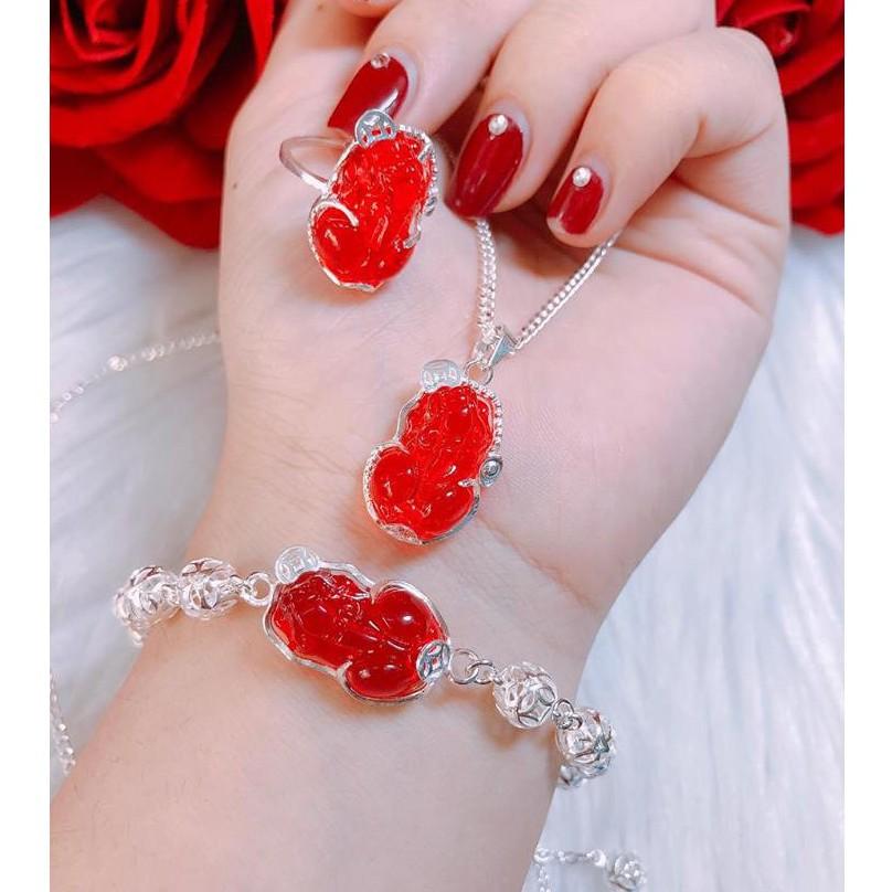 BỘ TRANG SỨC NỮ BẠC TA - DÂY CHUYỀN - NHẪN - LẮC TAY NGHÊ - TỲ HƯU -