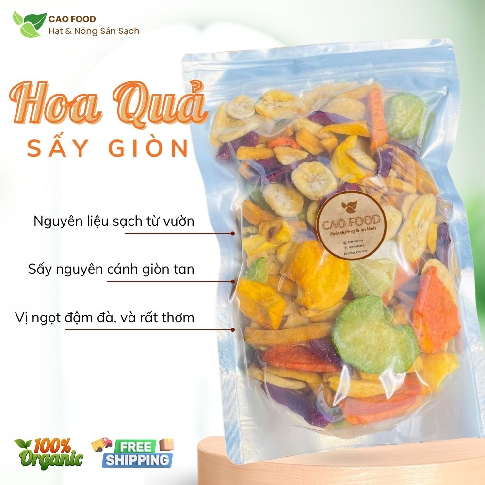 Thập cẩm sấy giòn CAO FOOD từ Đaklak nhà làm thơm ngon giòn rụm từng miếng