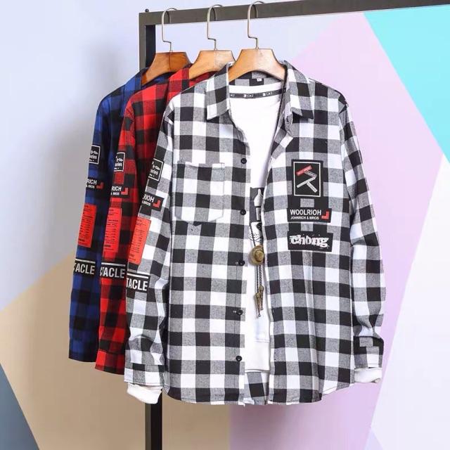 Áo Sơ Mi Caro Sơ Mi Flannel Áo Khoác Nam Nữ FLANNEL CARO In Cực Chất Nhiều Mẫu