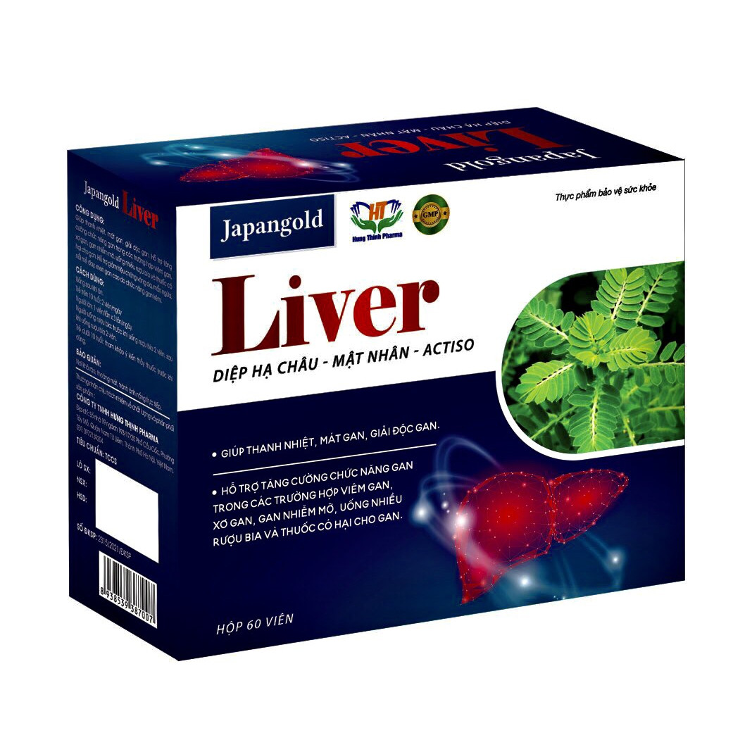 Tăng cường chức năng gan, bổ gan Japangold Liver - giúp cho lá gan luôn khỏe mạnh - Hộp 60 viên, Hàng chính hãng