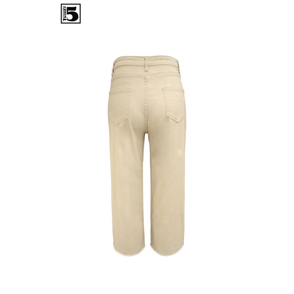 Quần kaki nữ suông ống rộng, gấu tua rua Twentyfive 3766