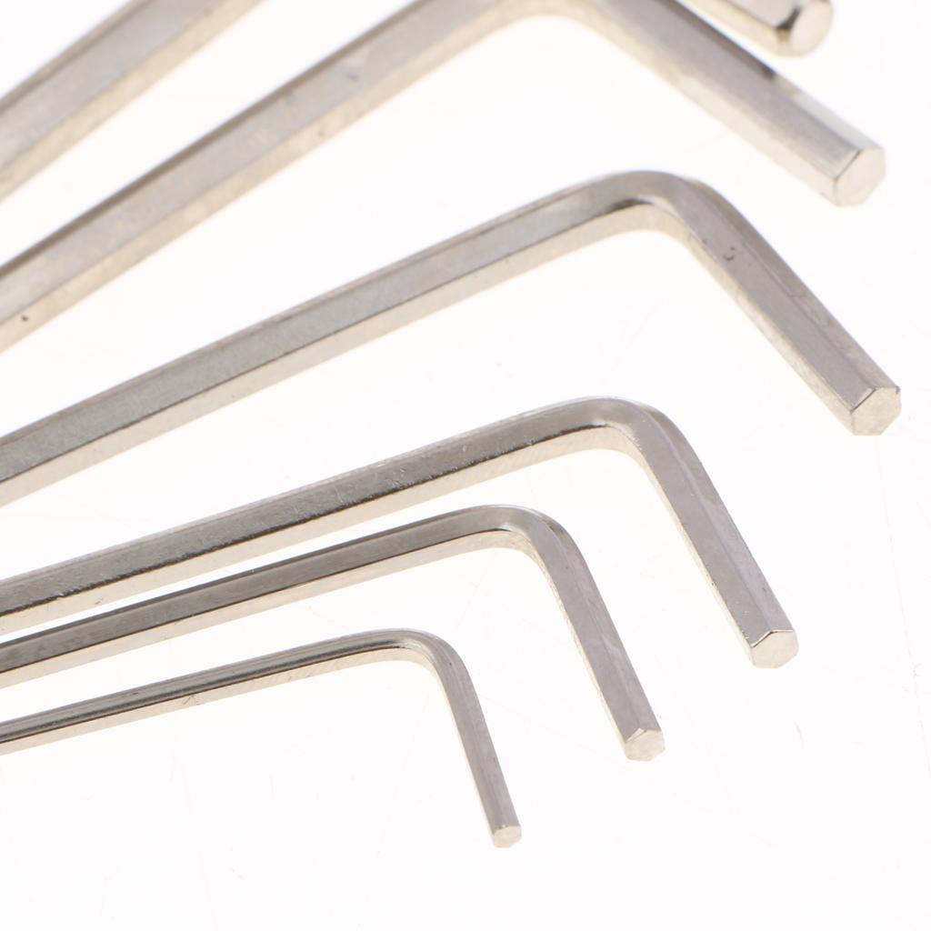 8PCS of 8 Sizes L-Shaped Metric Hex Allen Key Carbon Steel Wrench Set Flat Head with A Keychain