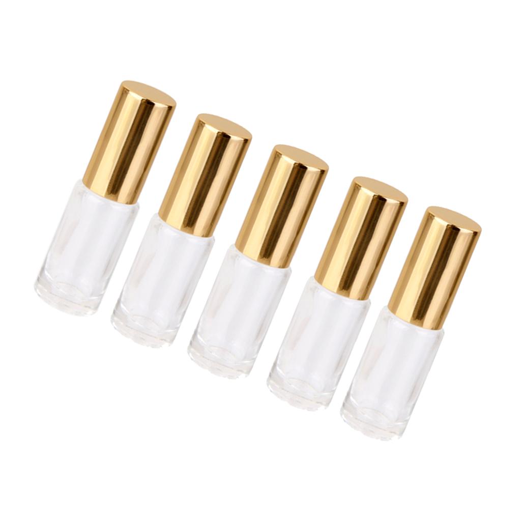 5pcs Refillable Empty Perfume Roll-on Bottles 5ml - Clear