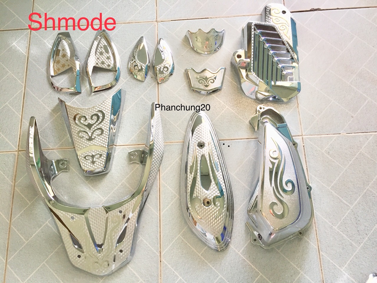 COMBO ỐP PHỤ KIỆN TRANG TRÍ DÙNG CHO XE SHMODE 2020 2021 2022 2023 CROM