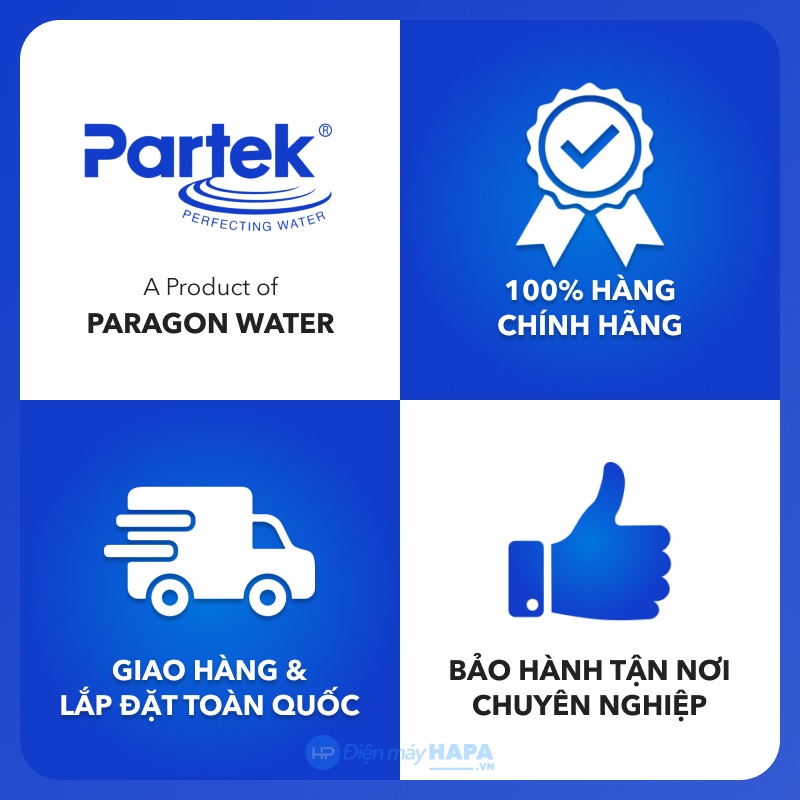 Bộ Lọc Thô PARTEK P1012-PRS 10 inch Cao Cấp Công Nghệ Mỹ Chuẩn NSF - Hàng Chính Hãng -