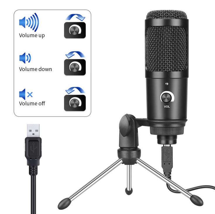 USB Microphone PC condenser Microphone Vocals Recording Studio Microphone for YouTube Video Skype Chatting Game Podcast