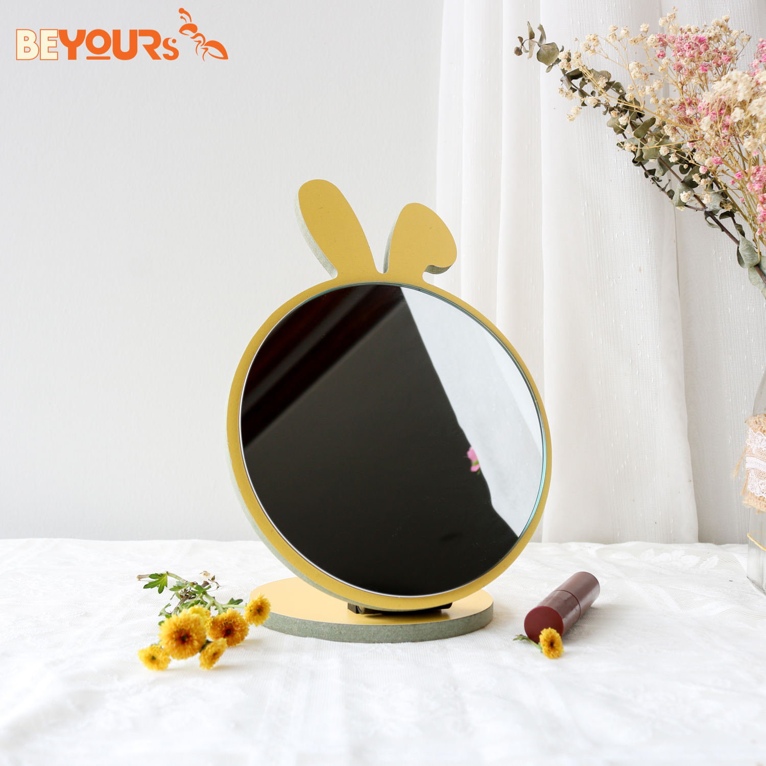 Gương Trang Điểm Nghệ Thuật Để Bàn BEYOURs MAKEUP MIRROR ART Version 2023 Màu Ngẫu Nhiên Có Pat Điều Chỉnh Gấp Gọn Tiện Lợi