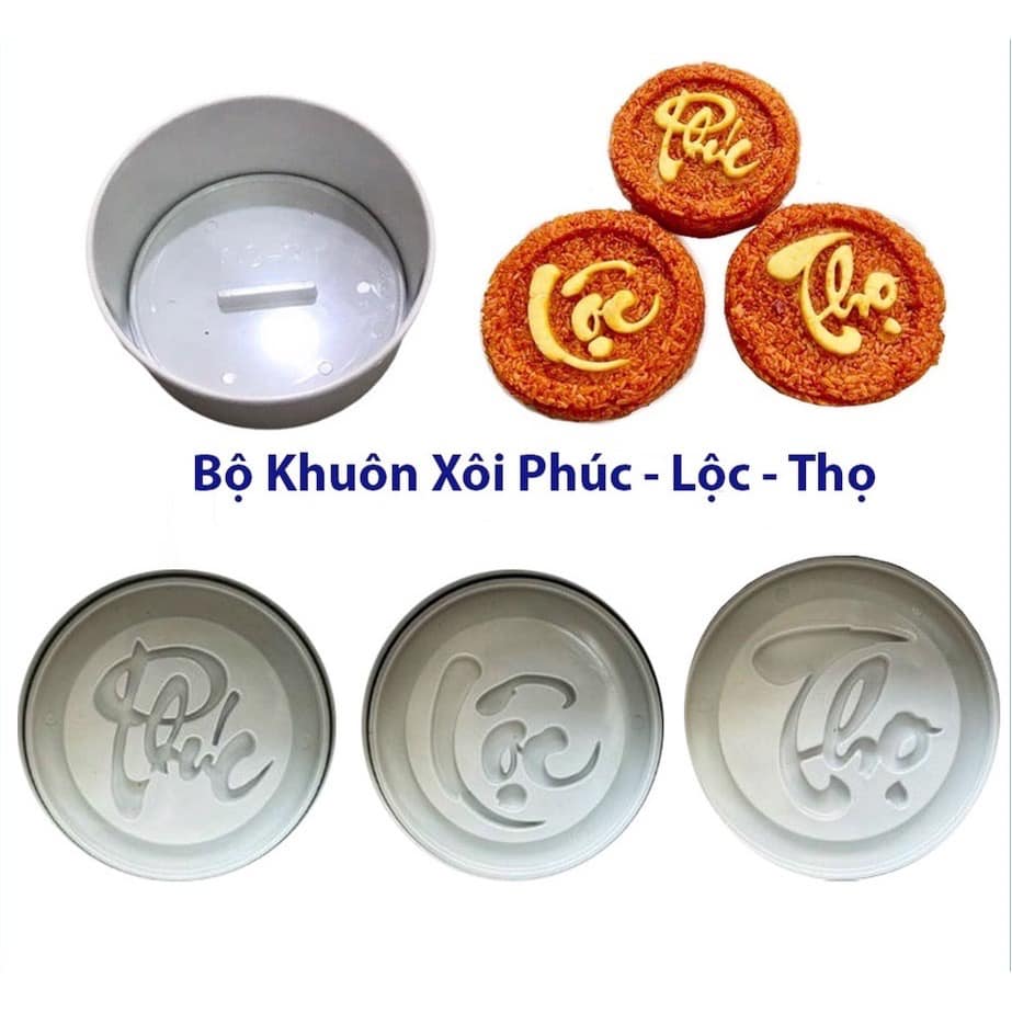 Khuân Làm Xôi Hình Chữ Phúc - Lộc - Thọ