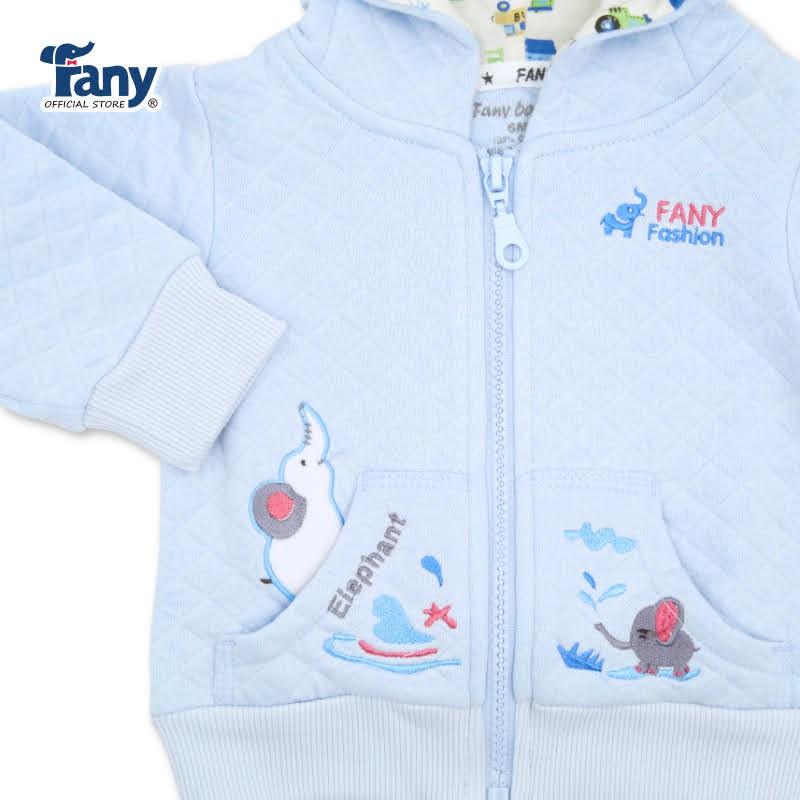 ÁO KHOÁC CHO BÉ TRAI , BÉ GÁI BA LỚP XỐP MÀU THÊU XANH DƯƠNG
