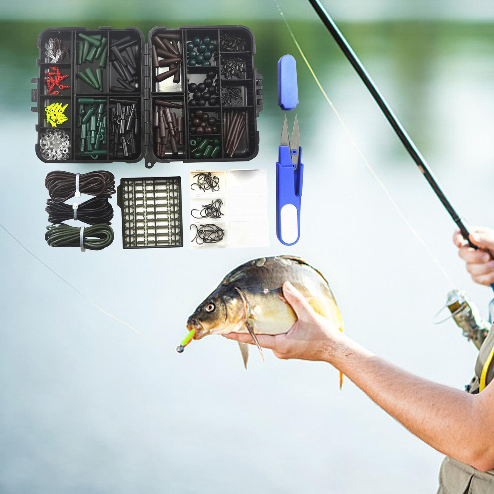 Carp Fishing Tackle Box Carp Fishing Gear Portable Screws Sleeves Beads Carp Fishing Equipment for River Yellow Perch Trout Saltwater