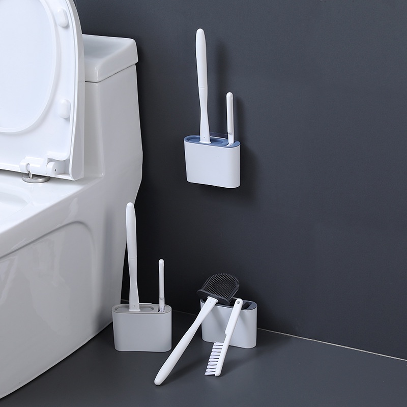 Combo Bàn Chải Vệ Sinh Toilet Bằng Silicone Và Bàn Chà Tiện Dụng