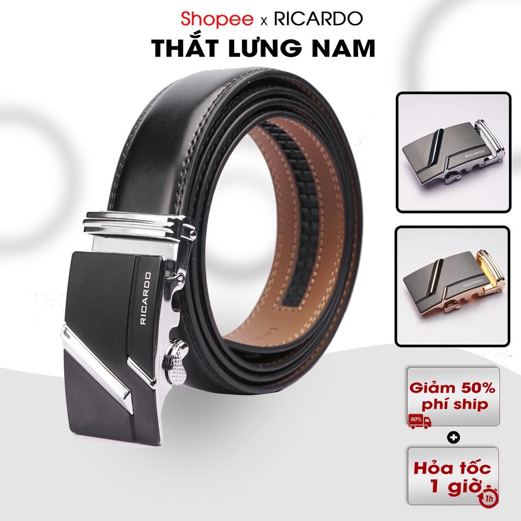 Thắt lưng nam da khóa tự động da bò cao cấp, Dây nịt nam đen nâu phong cách Hàn Quốc - T210