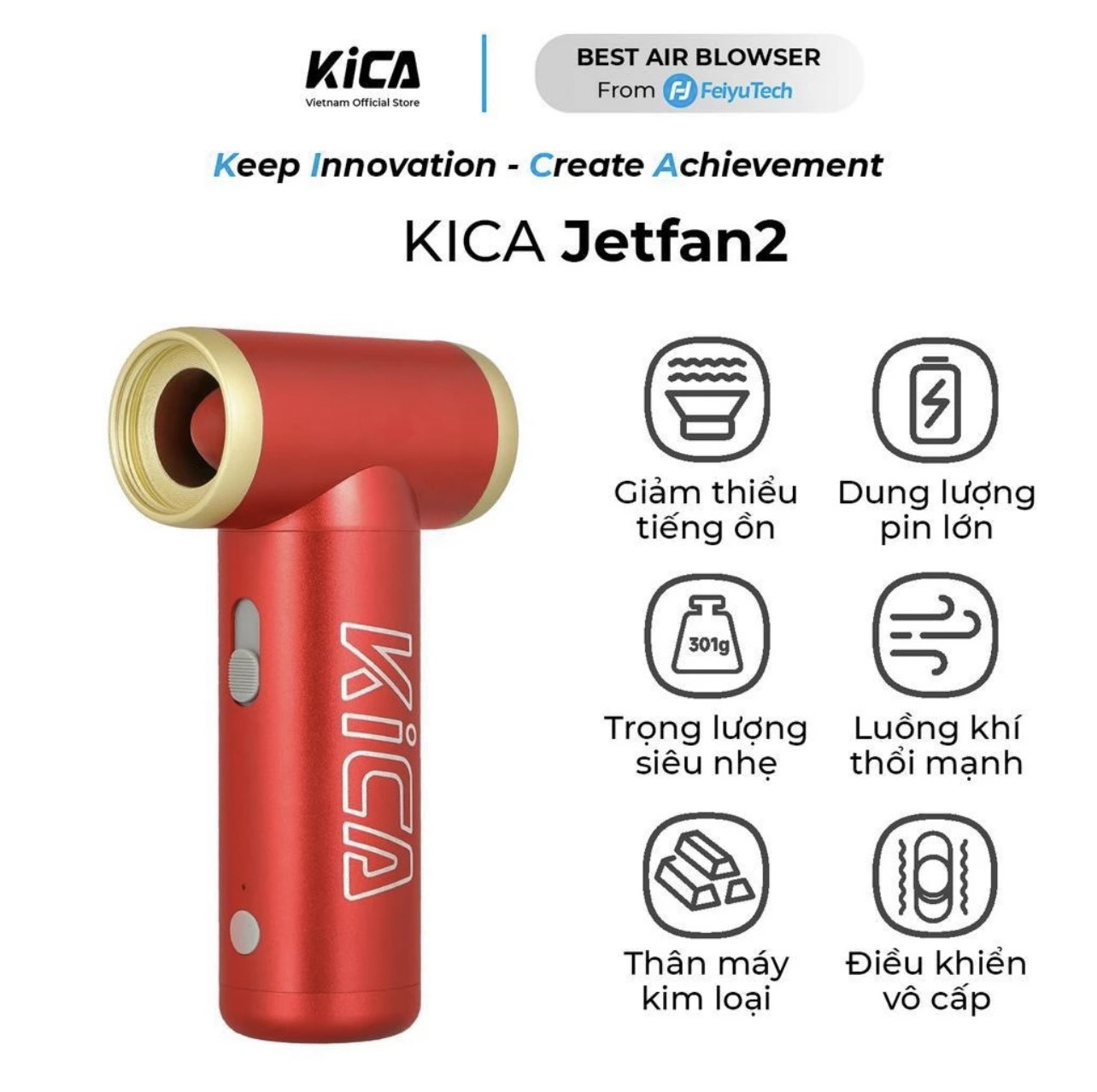 Máy Thổi Khí Nén Cầm Tay Kica Jet Fan 2 - Hàng Chính Hãng