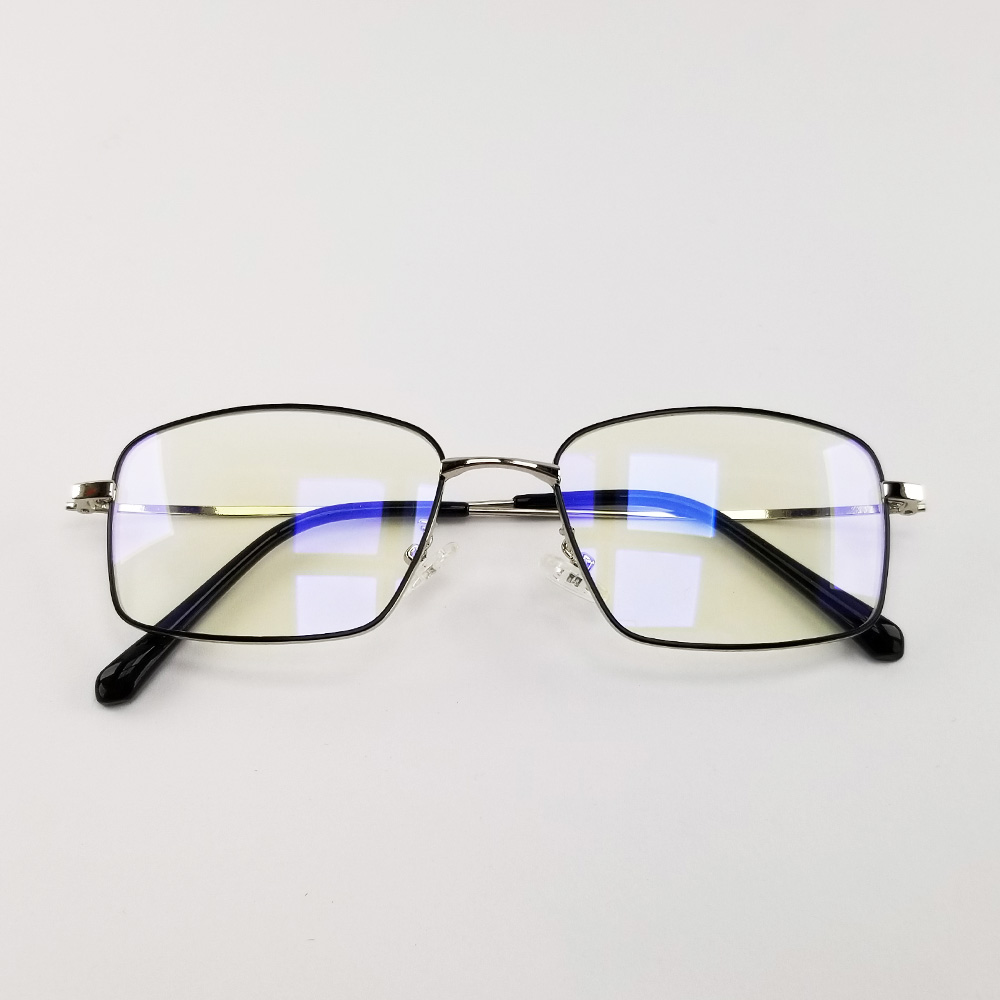 Gọng kính cận nam nữ mắt vuông kim loại màu đen, bạc SA0026. Tròng kính giả cận 0 độ chống ánh sáng xanh, chống nắng và tia UV