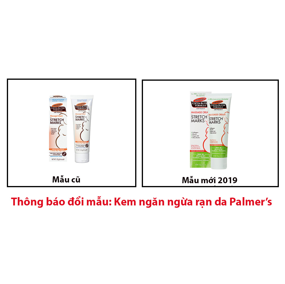 Kem ngăn ngừa giảm vết rạn khi mang thai tháng thứ 5-6 Palmer's Cococa Butter Massage Cream Stretch Marks 125g + Tặng combo lotion và bơ đậm đặc 5ml