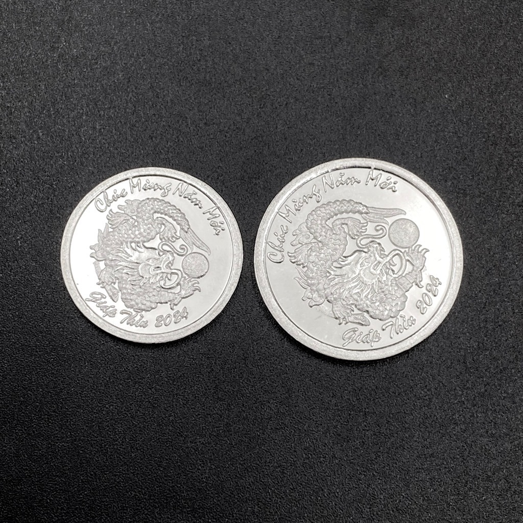 Đồng Xu Đánh Gió Cạo Gió Rồng 2024 Bạc Ta Nguyên Chất S99 Đường Kính 3cm Chính Hãng Bạc Hiểu Minh XDG32