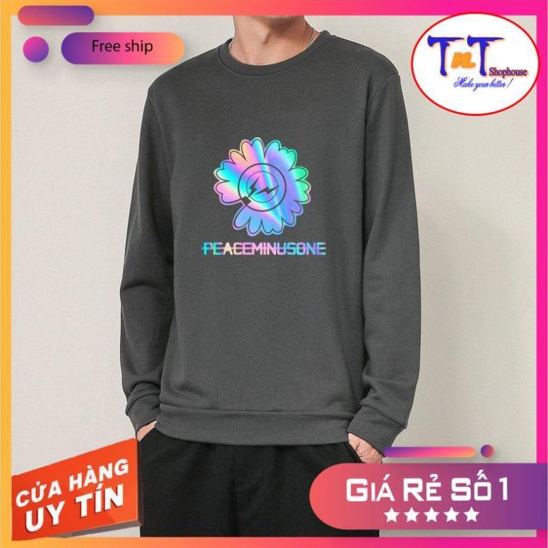 AS29 Áo Sweater Cúc Peaceminusone Phản Quang Áo Nỉ Dài Tay Unisex Nam Nữ Freesize Dưới 75 Kg