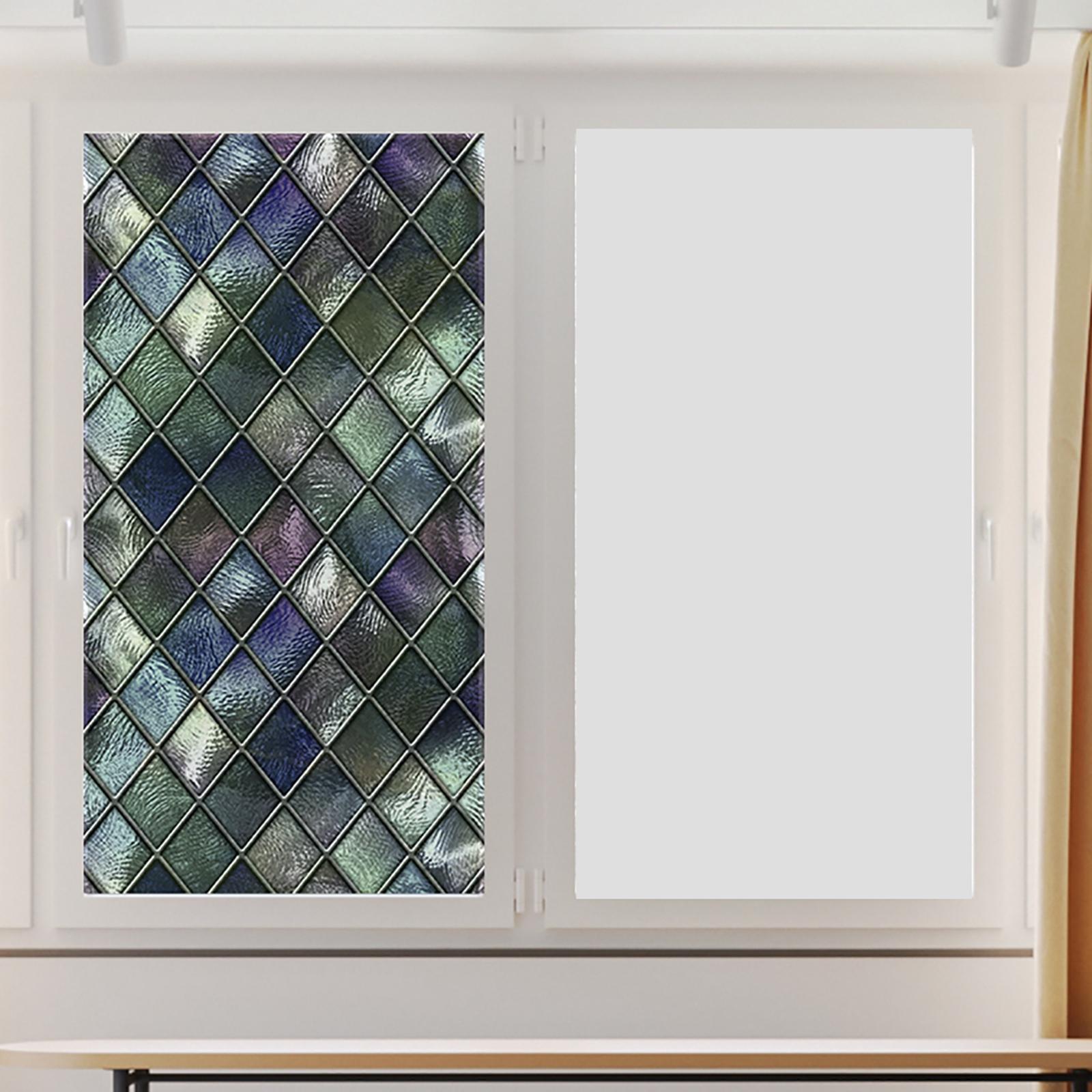 Privacy Window Film Home Anti Stained Glass Bathroom DIY Window Decals