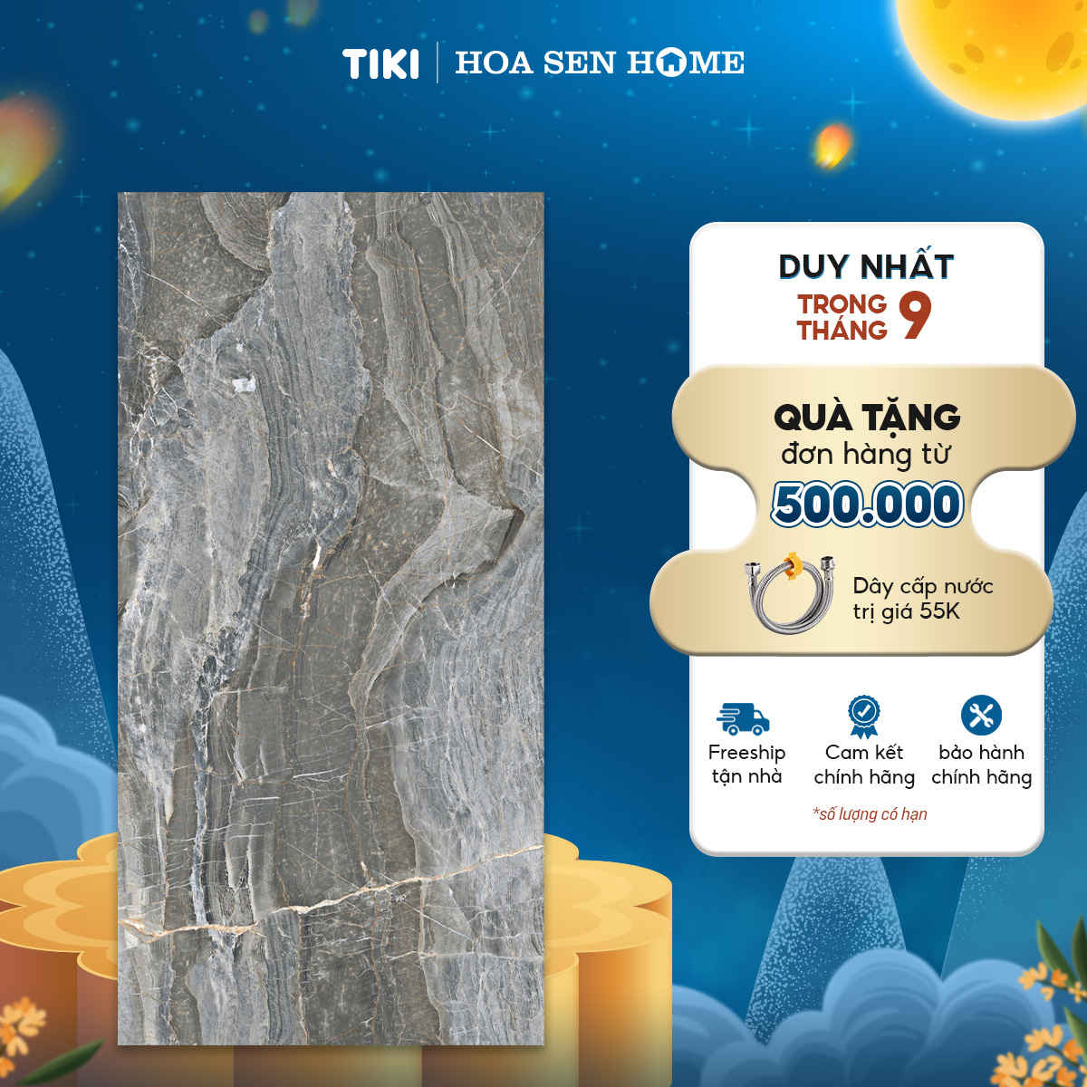 Gạch men lát nền LUSTRA INCEF0601200001 loại gạch granite vân đá tự nhiên, độ dày 8.8mm, gạch 2 face, kích thước 600mmx1200mm, thùng 2 viên - Hàng chính hãng