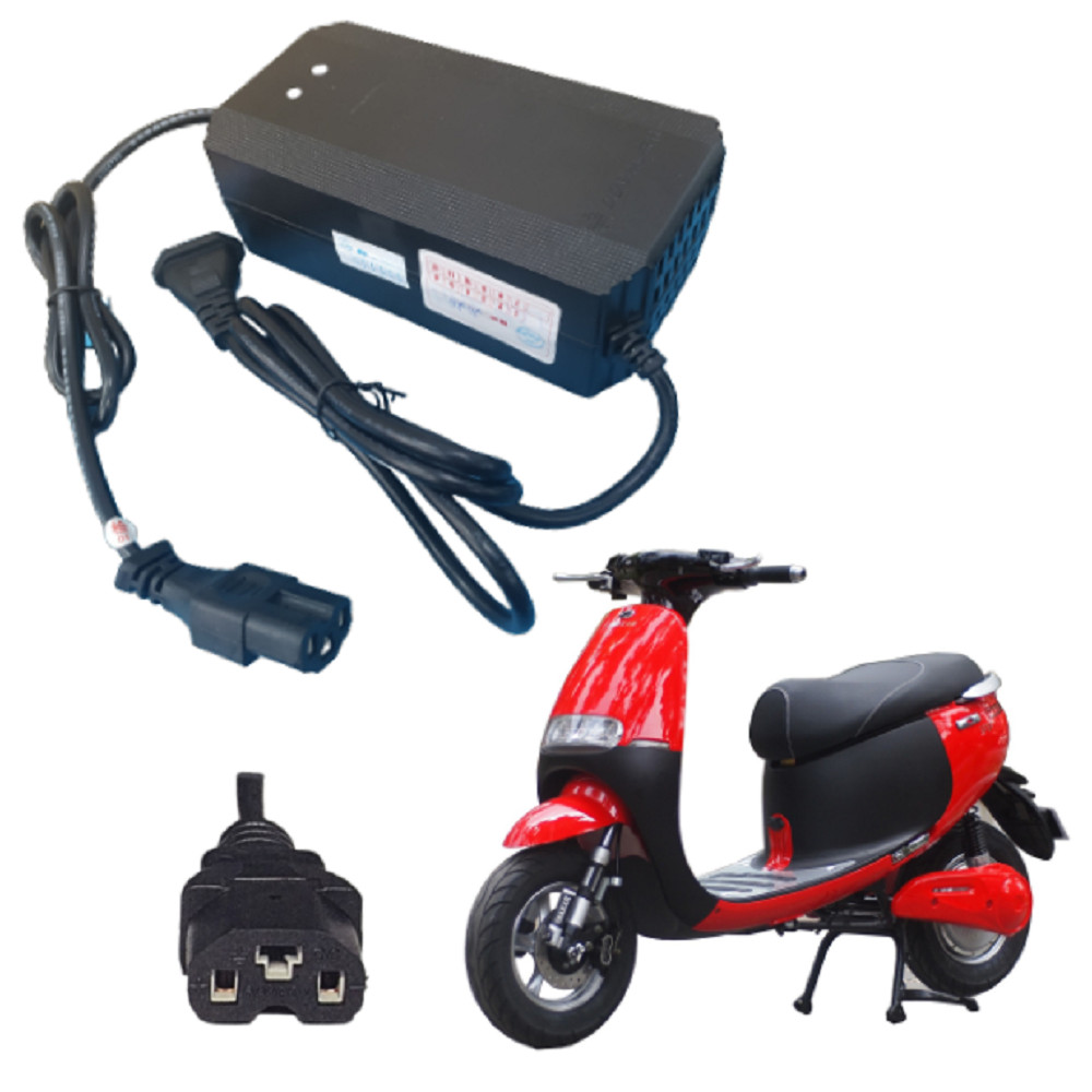 SẠC CHUYÊN DỤNG DÀNH CHO XE MÁY ĐIỆN GOGO - SIÊU BỀN - SẠC DÒNG ĐIỆN CHUẨN - NGẮT ĐIỆN TUYỆT ĐỐI - BẢO VỆ XE - KÉO DÀI TUỔI THỌ ẮC QUY - LOẠI 60V-20AH CHÂN ĐẶC