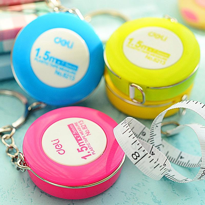 MÓC KHÓA KÈM CUỘN THƯỚC DÂY TRÒN DÀI 1.5M SỐ IN 2 MẶT THIẾT KẾ GỌN NHẸ TIỆN LỢI