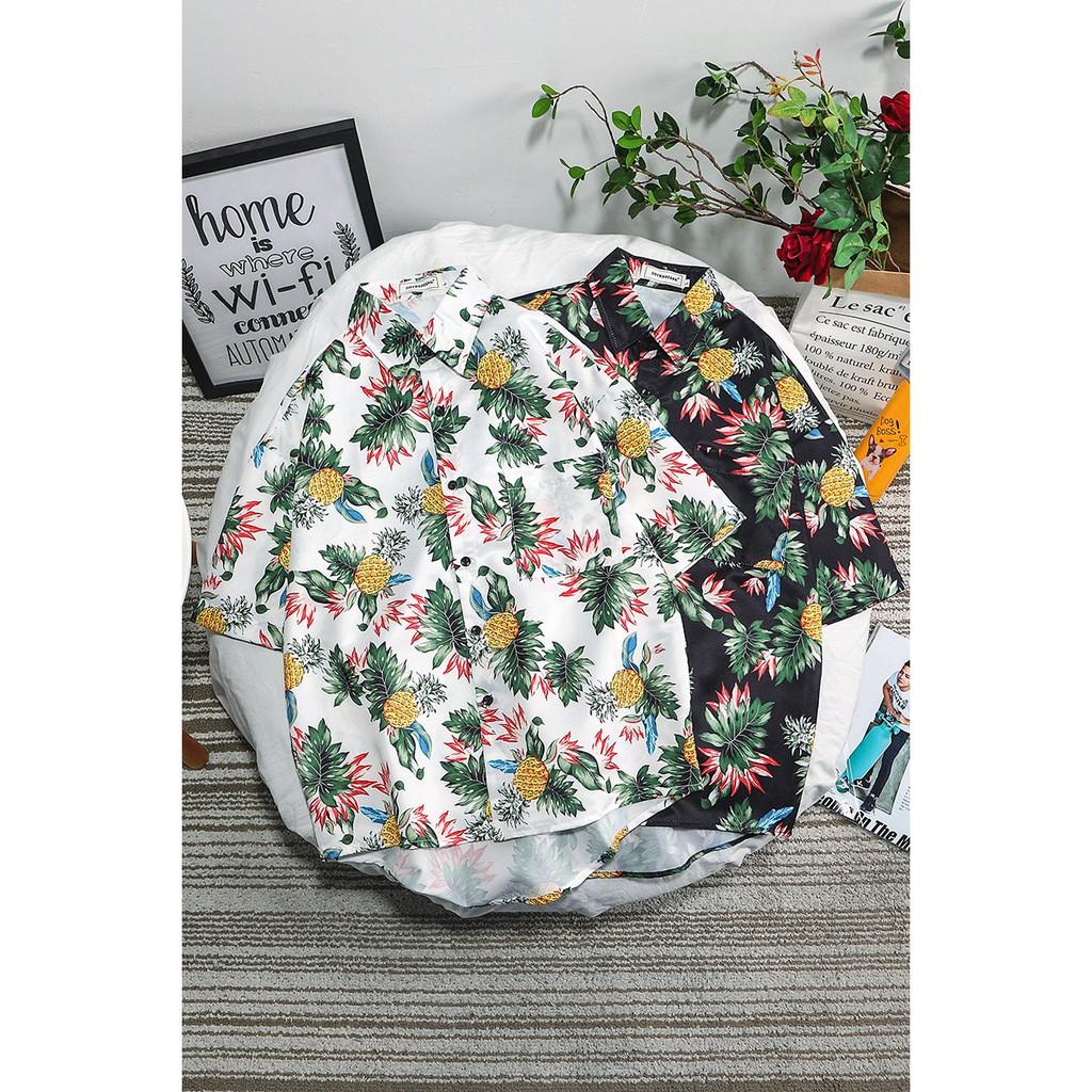 Áo sơ mi ngắn tay họa tiết hoa thời trang cho nữ