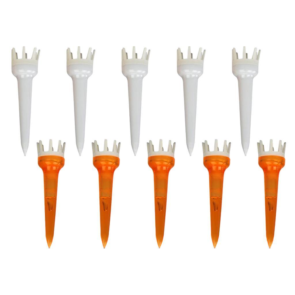 10pcs Premium PE  Golf Tees Crown Claw Tee Replacement Assorted 50mm