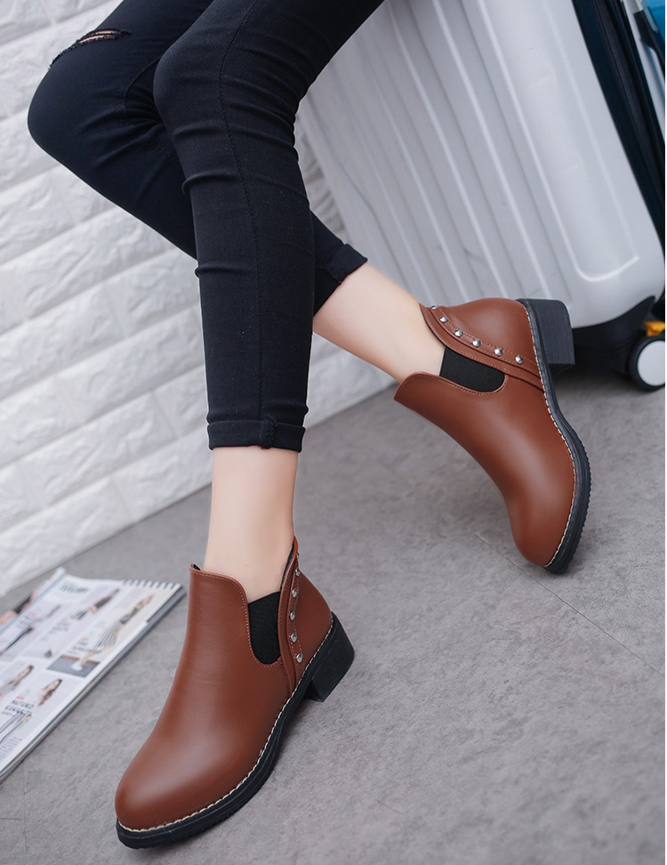 Giày Boots Nữ Dáng Lửng Đế Cao 4Phân Chuẩn Châu Âu YF1016