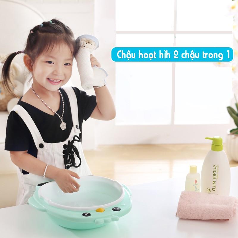 Chậu Rửa Mặt 2 Lớp Trong 1 Bằng Nhựa PP Cao Cấp Babo Cho Bé, Xếp Chồng Tiện Lợi Cho Phòng Tắm Nhỏ TBB102