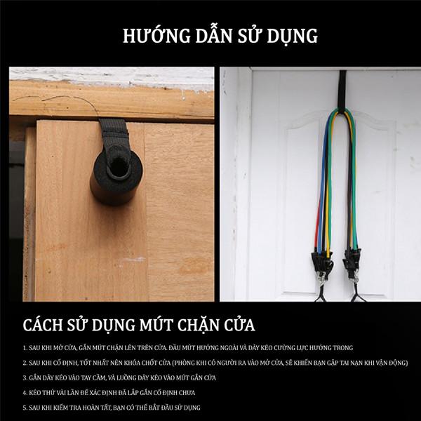 Bộ dây tập thể hình, đa năng ngũ sắc đàn hồi cao cấp 11 món, tăng cơ, vận động, luyện bắp tay bắp chân