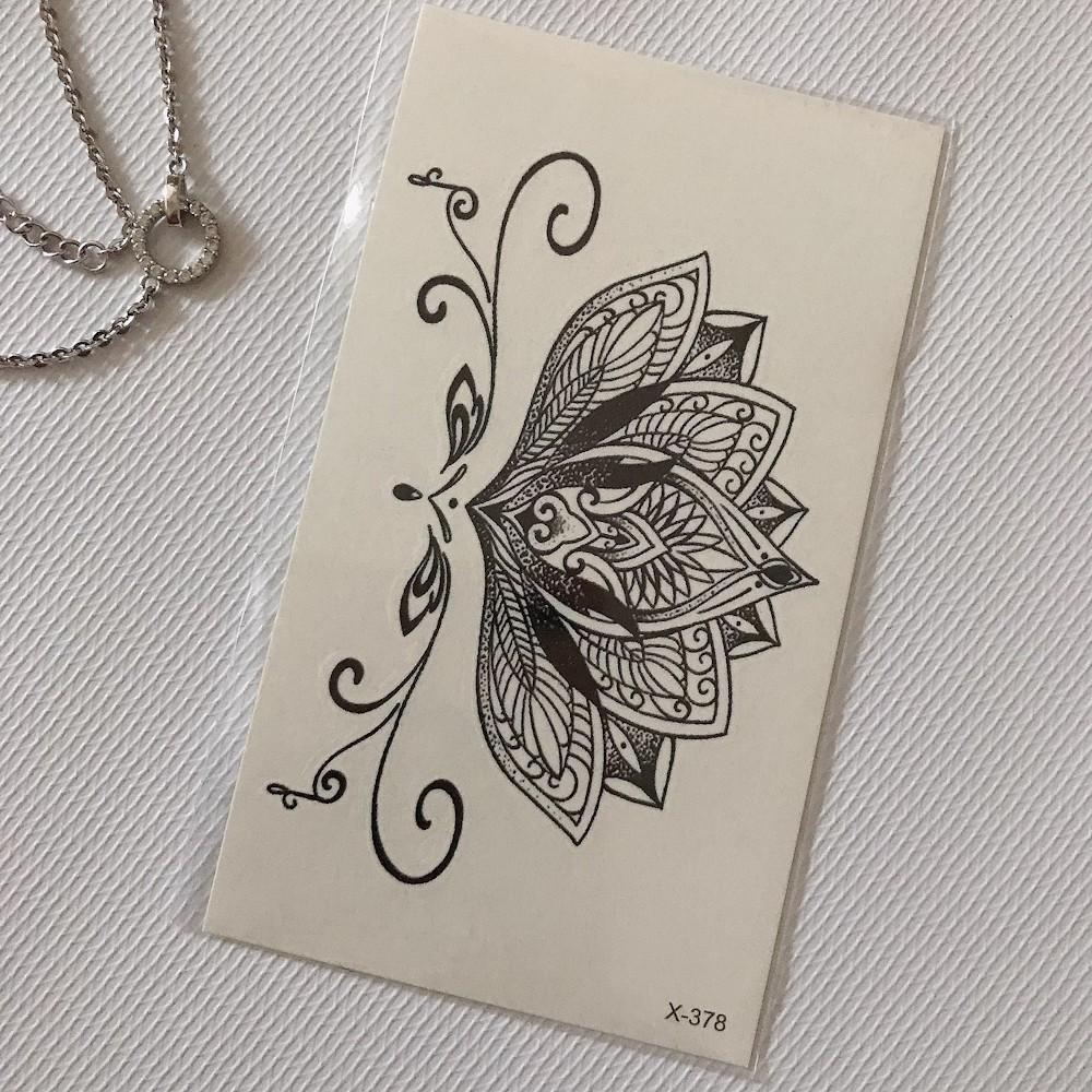 Hình xăm dán hoa ren 15x21cm, 10X6cm+ mua 5 tặng 1 tấm đồng size, mua 10 tặng 4 tấm đồng size