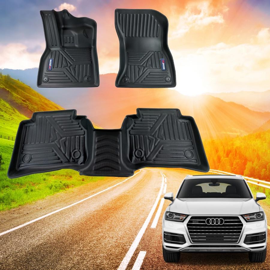 Thảm lót sàn xe ô tô New Audi Q5 2018- đến nay Nhãn hiệu Macsim chất liệu nhựa TPE đúc khuôn cao cấp - màu đen