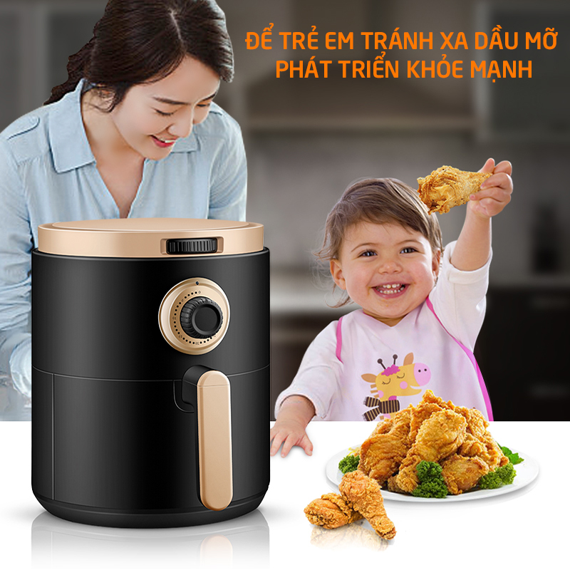 nồi chiên không dầu dung tích 5,6L, nấu nướng thỏa thích, không sợ béo, an toàn cho gia đình, vệ sinh tiện lợi 8063-B