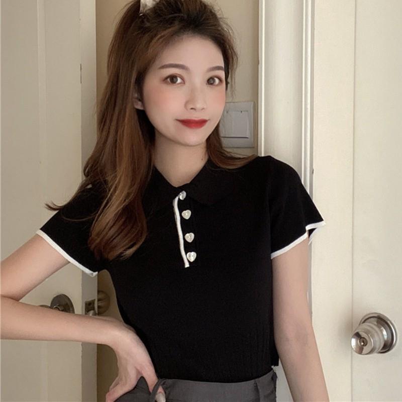 Áo Thun Nữ Ngắn Tay Cổ Tròn Thời Trang