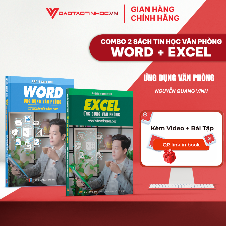 Combo Sách Excel Và Word Ứng Dụng Văn Phòng Từ Cơ Bản Đến Nâng Cao