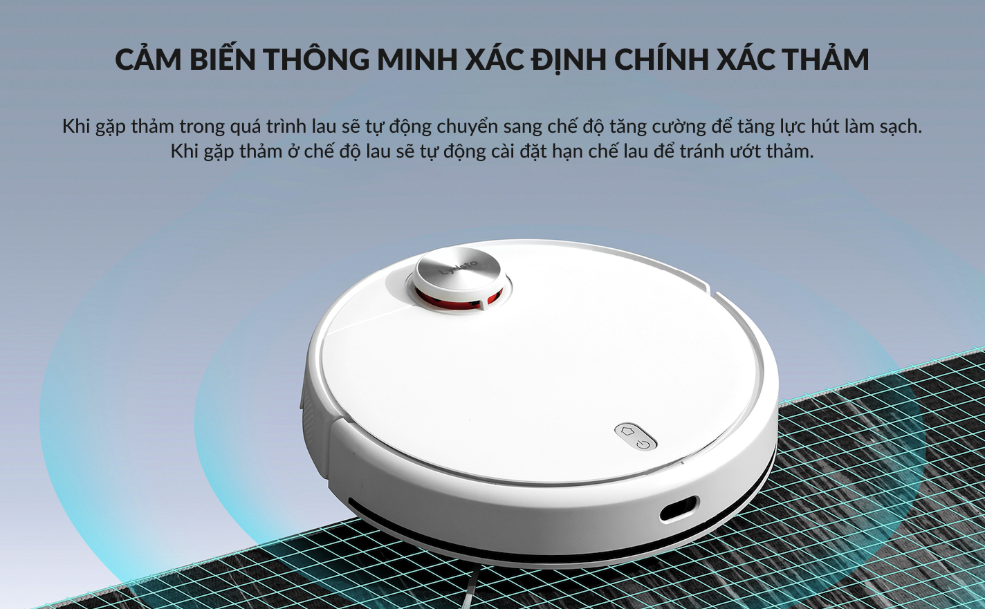 Robot hút bụi lau nhà tự động thông minh Lydsto W3 lức hút 5000Pa diện tích hoạt động 200m2 - Hàng chính hãng