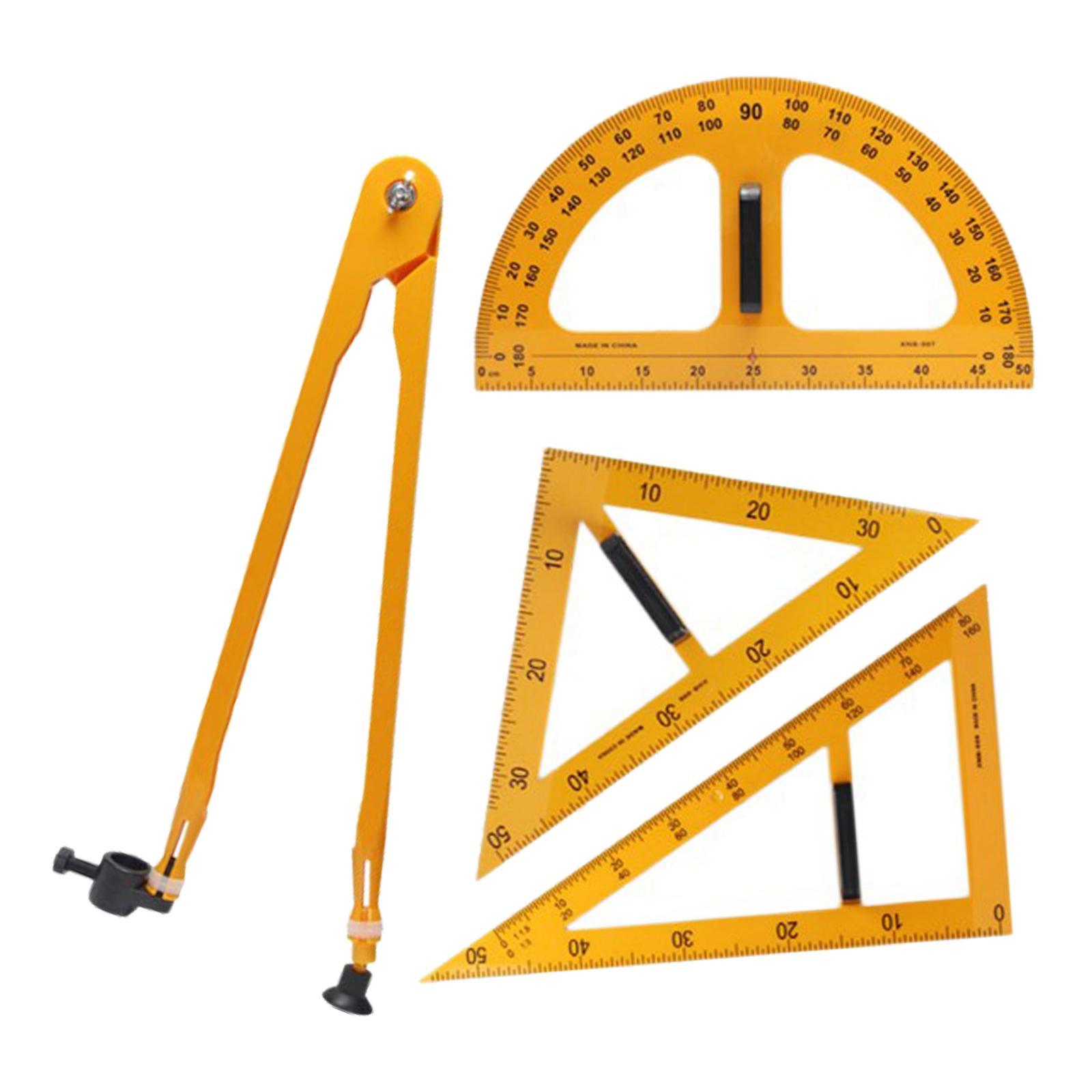 Math Geometry Ruler Large Number for School Classroom 4 Pieces