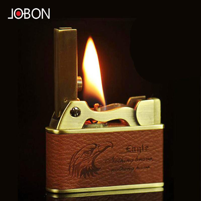 Vỏ Hột Quẹt Bật Lửa xăng đá bọc da Jobon ZB-612E họa tiết hình rồng, đại bàng