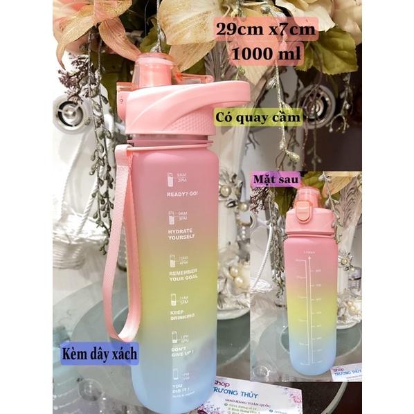 Bình Nước 1 Lít Thể Thao Nhắc Nhở Uống Nước Mỗi Ngày