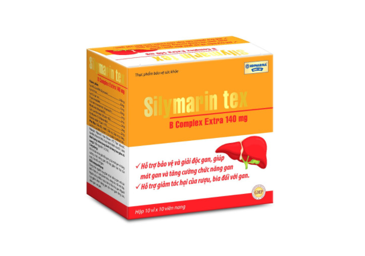 Viên uống Silymarin Tex B Complex Extra 140mg (đỏ)- Hộp 100 viên - Giải độc gan, bảo vệ tế bào gan, tăng cường chức năng gan