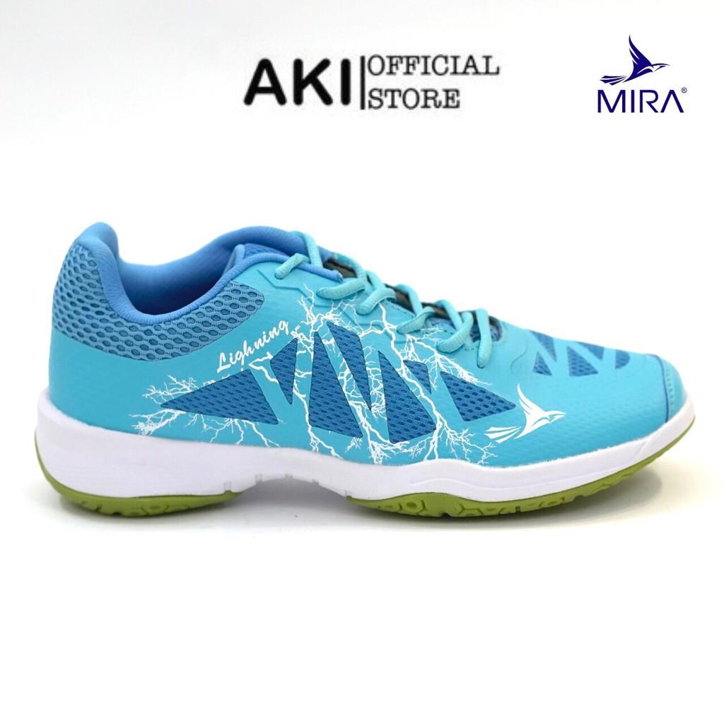 Giày cầu lông Mira Lightning Xanh Ngọc thể thao nam nữ chính hãng phong cách - LN003