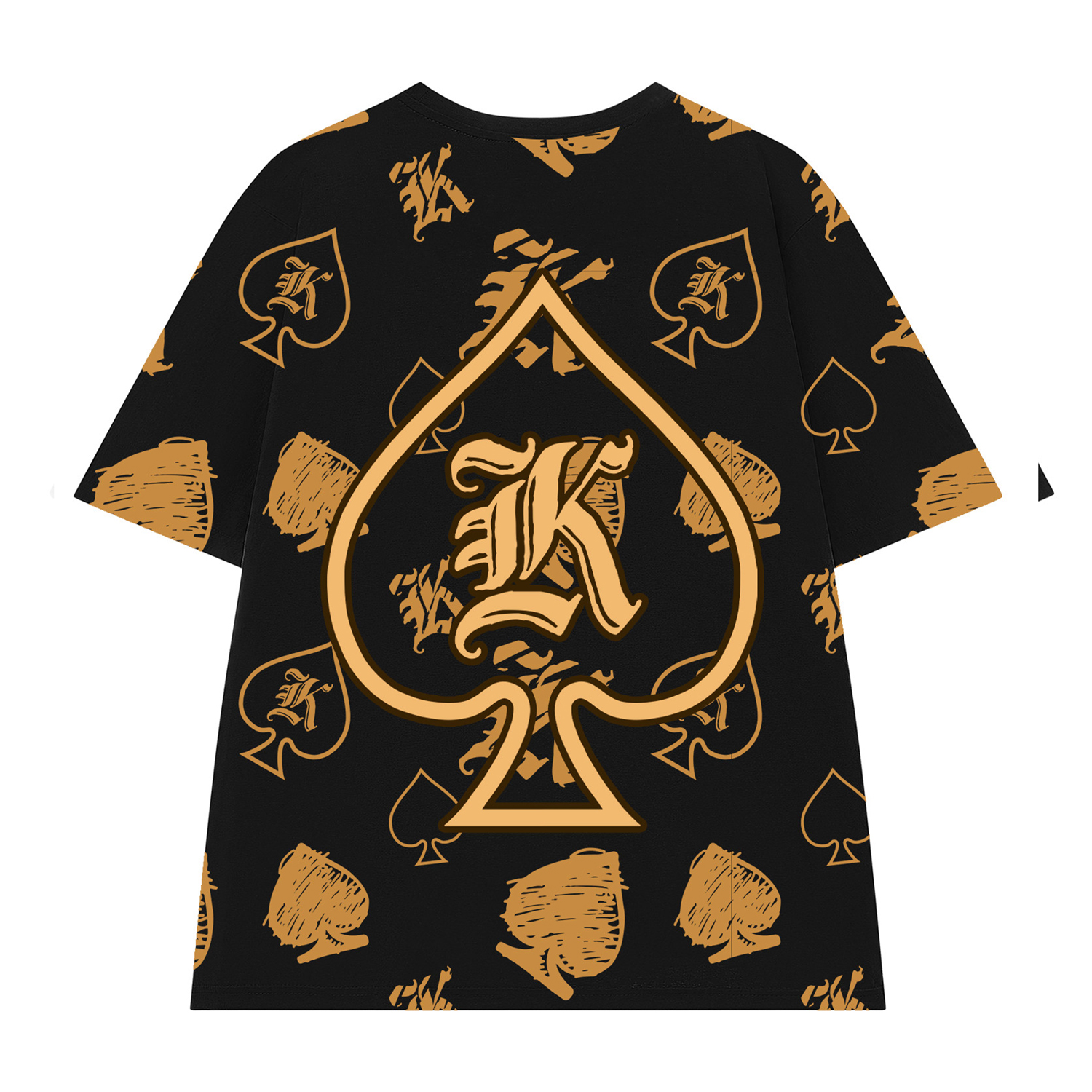 Áo thun form rộng Paradox tay lỡ - Unisex - In hình - THE SPADE MONOGRAM - Màu trắng, đen