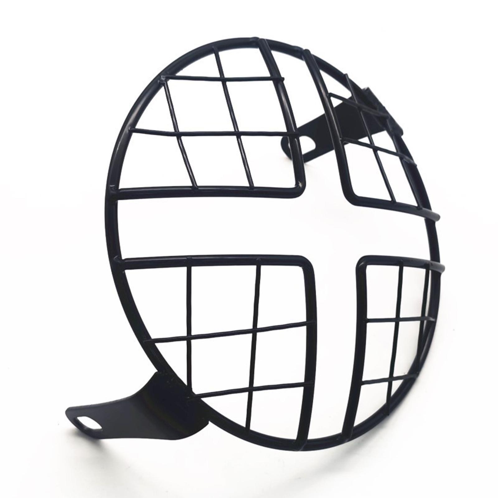 6.5" Motorcycle Headlight Mesh Grill Guard Headlamp Light Cover for Cafe Racer