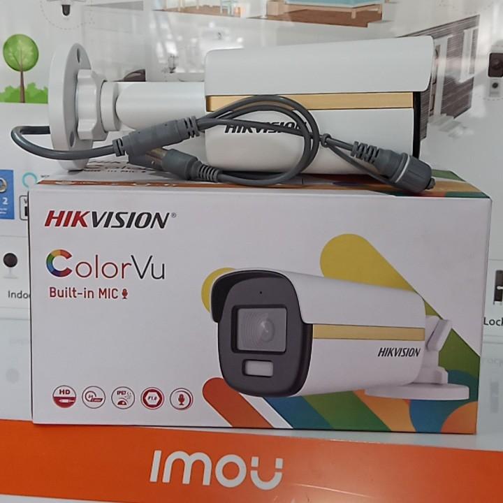 Camera HDTVI Thân ColorVu có mic 2MP HIKVISION DS-2CE12DF3T-FS chính hãng Nhà An Toàn