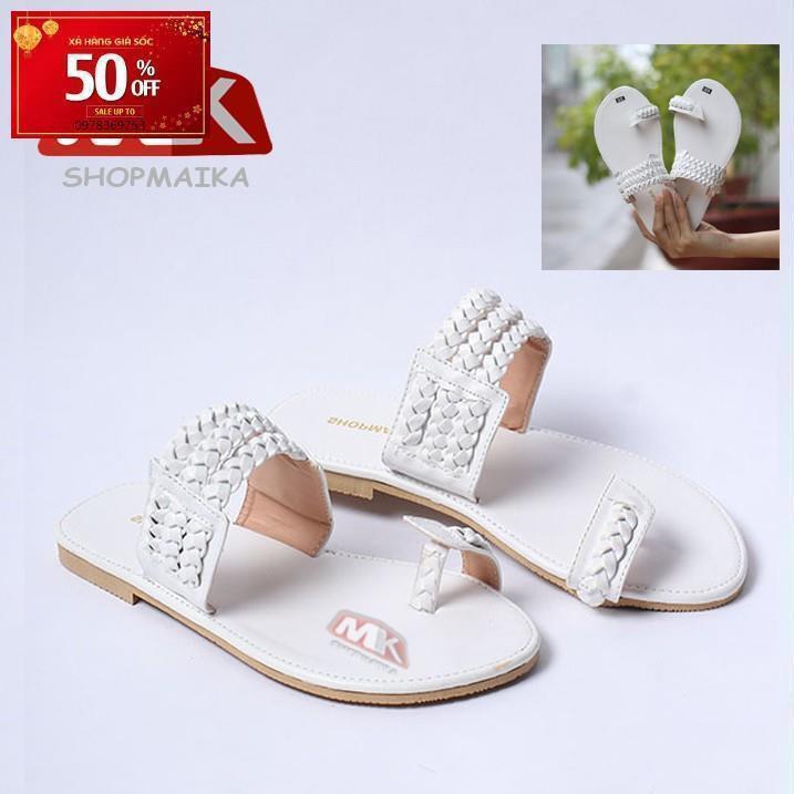 Dép Quai Ngang Xỏ Ngón Thời Trang S120 Trắng