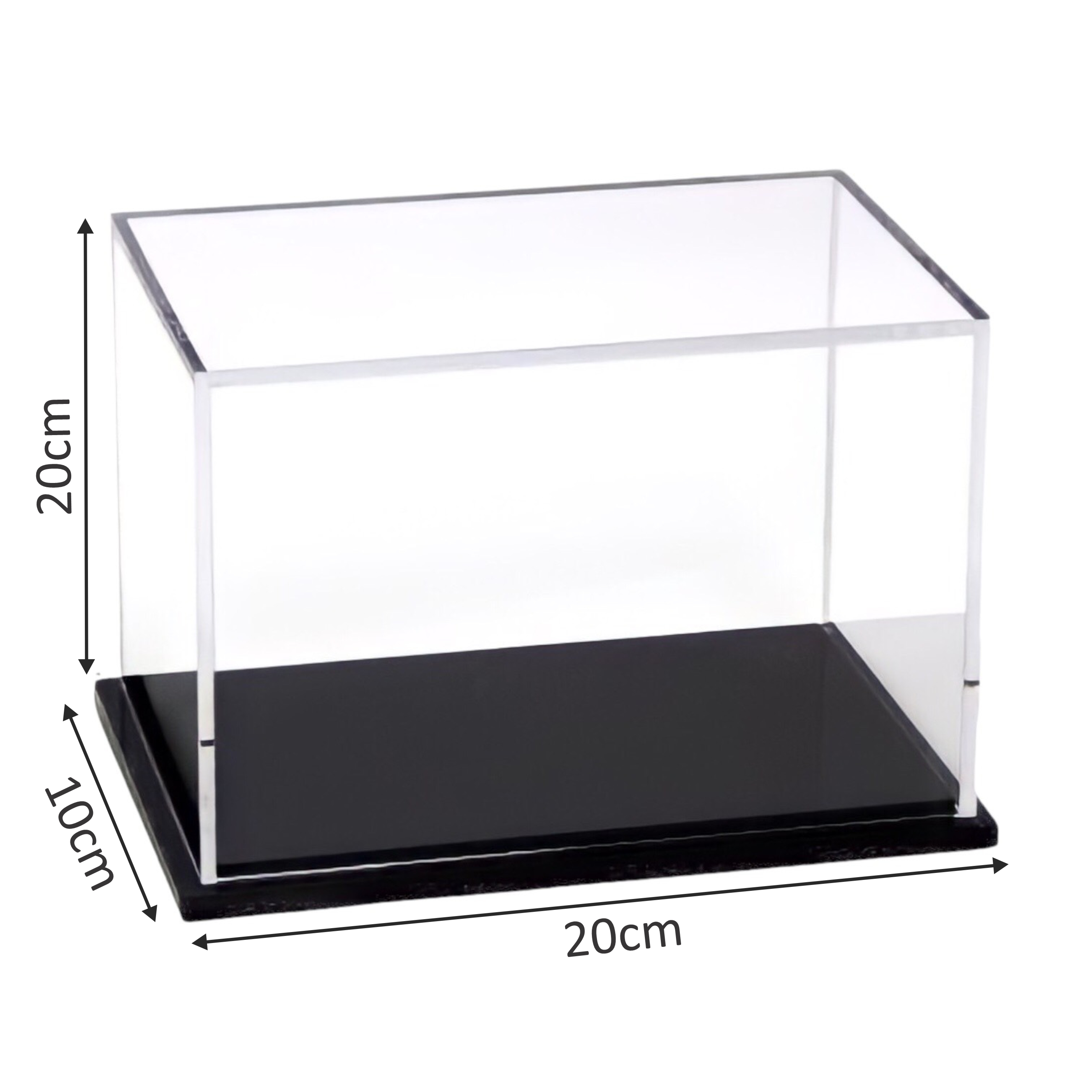 Hộp mica Enter BOX106 10x20x20cm mica dày 2mm, đế đen 5mmx2 chữ nhật nằm