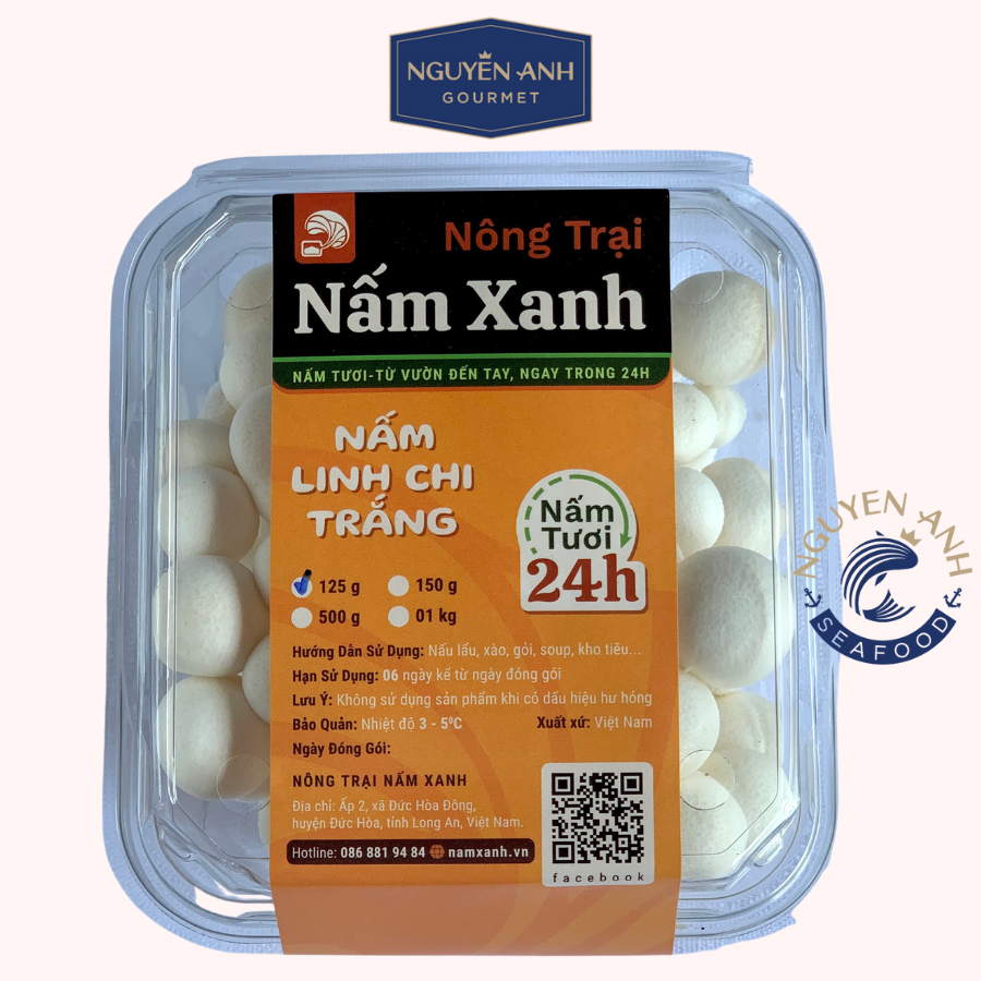 Nấm linh chi trắng tươi 125g nông trại Nấm Xanh