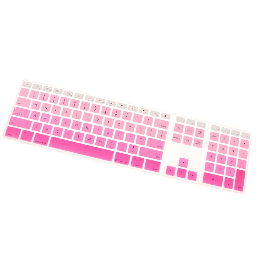 2 Pieces Silicone Keyboard Cover Skin for iMac USB Keyboard A1243 Pink+Blue